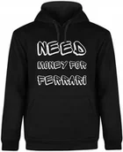 Bluzy męskie - BLUZA MĘSKA Z KAPTUREM MOTORYZACYJNA FERRARI F1 PREZENT CZARNA R-S A576 - miniaturka - grafika 1