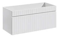 Szafki łazienkowe - Biała lamelowa szafka na umywalkę z szufladą 100 cm T4-T89 - miniaturka - grafika 1