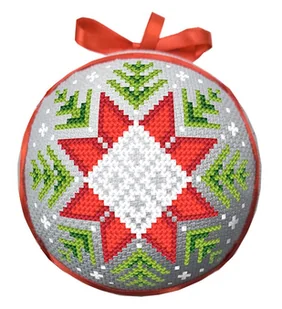 Haft koralikowy - Zestaw z koralikami - Bombka z gwiazdą III - Pasmanteria - miniaturka - grafika 1