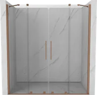 Ścianki i drzwi prysznicowe - Mexen Velar Duo drzwi prysznicowe rozsuwane 200 cm, transparent, miedź szczotkowana - 871-200-000-02-65 - miniaturka - grafika 1