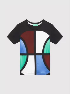 Koszulki dla chłopców - Benetton United Colors Of T-Shirt 3096C153Q Czarny Regular Fit - grafika 1