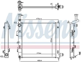 Chłodnica, układ chłodzenia silnika Nissens 606865 - Układ chłodzenia - akcesoria - miniaturka - grafika 1