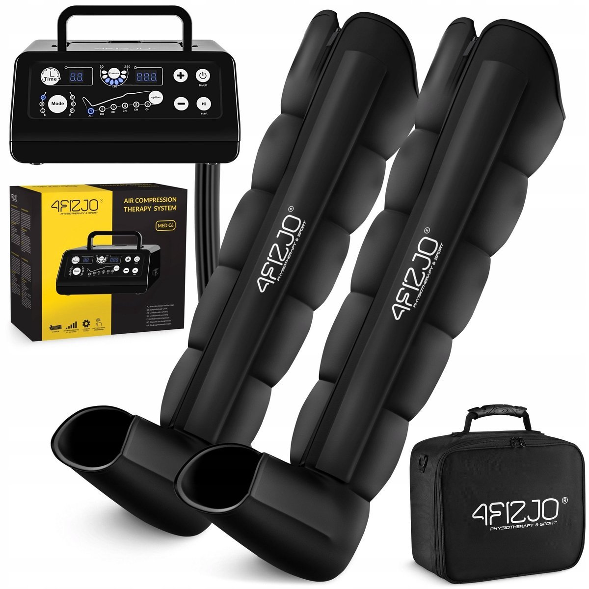 Aparat do drenażu limfatycznego do presoterapii masażer uciskowy 4FIZJO MED L/XL 6-komorowy