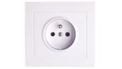 Gniazdka elektryczne - Ospel Kier Gniazdo Pojedyncze z uziemieniem 16A/250~, IP20 Biały - GP-1WZ/00 - miniaturka - grafika 1