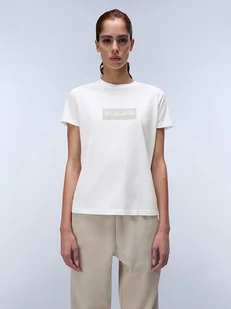Napapijri Koszulka "Box Logo" w kolorze białym - Koszulki i topy damskie - miniaturka - grafika 1
