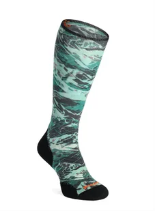 Skarpety narciarskie Smartwool Ski Targeted Cushion Green Slopes Print OTC Socks - black - Skarpetki sportowe męskie - miniaturka - grafika 1