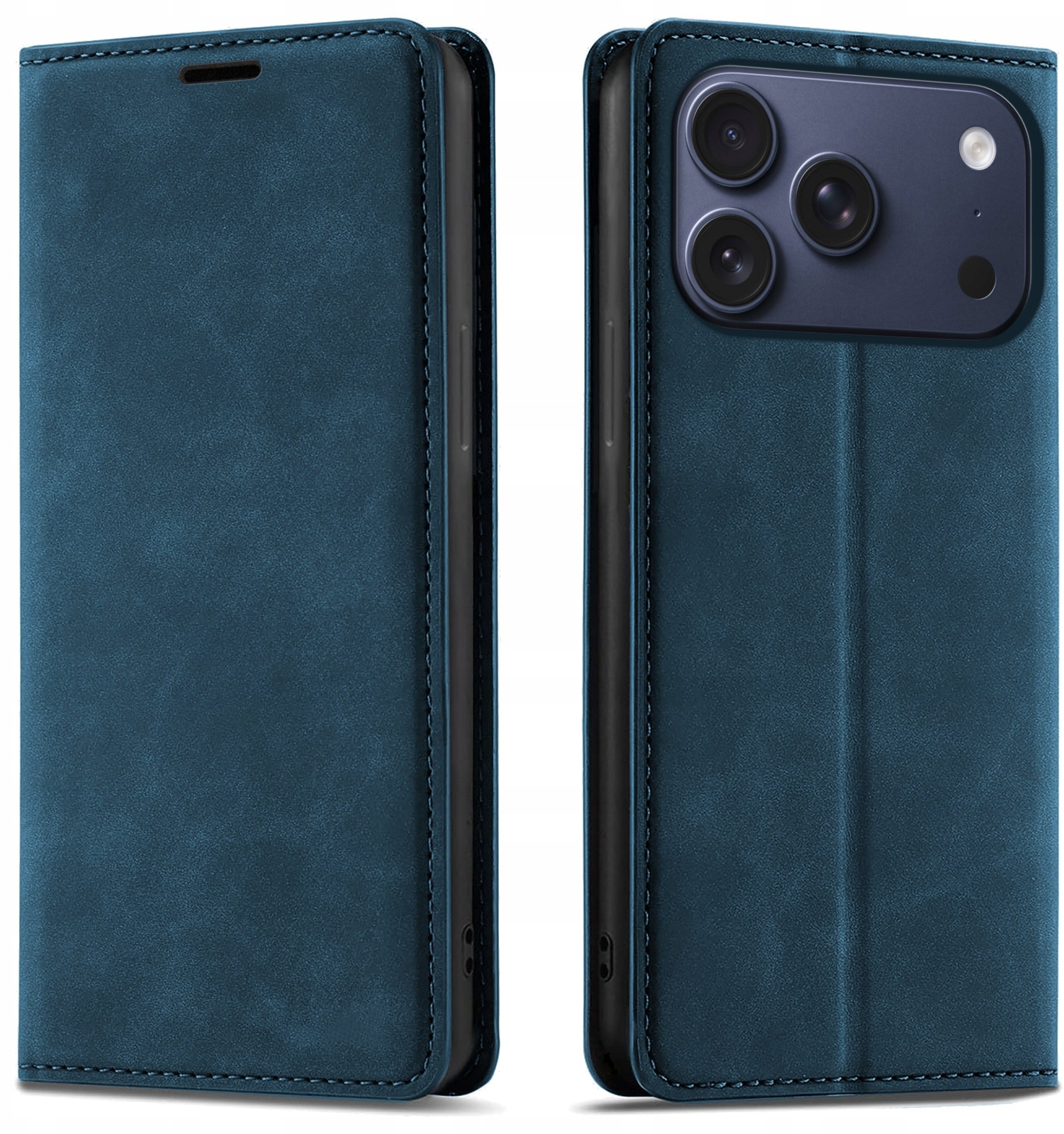 krainaGSM Etui Z Klapką Do Iphone 17 Pro 18 Pro Zamykane Magnetyczne Skórzane Szkło