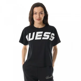 Damski t-shirt z nadrukiem Deana Boxy - czarny - GUESS - Koszulki sportowe damskie - miniaturka - grafika 1