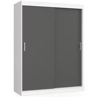 Szafa przesuwna 150 cm CLP mono - biała-grafit szary - Szafy - miniaturka - grafika 1