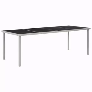 vidaXL Ogrodowy stół jadalniany, czarny, 220 x 90 x 74,5 cm, stalowy - Stoły ogrodowe - miniaturka - grafika 1