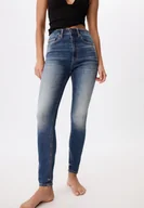 Spodnie damskie - Stradivarius D09 Jeansy skinny z bardzo wysokim stanem WYBLAKŁY DENIM 42 - miniaturka - grafika 1