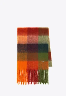 Damski szalik w wielokolorową kratkę zielono - czerwony - Apaszki i szaliki damskie Damski szalik w wielokolorową kratkę zielono - czerwony - Apaszki i szaliki damskie - miniaturka - grafika 1