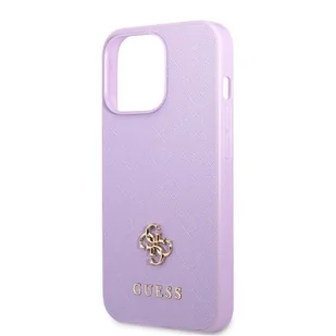 Guess GUHCP13LPS4MU iPhone 13 Pro / 13 6,1" purpurowy/purple hardcase Saffiano 4G Small Metal Logo - Etui i futerały do telefonów - miniaturka - grafika 6