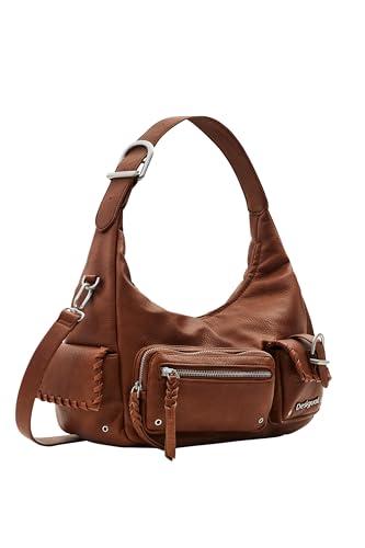 Desigual Women's Omnia Newport Accessories PU Shoulder Bag, Brown, brązowy