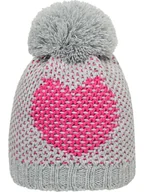 Czapki damskie - Döll Dzianinowa czapka w kolorze szaro-różowym - miniaturka - grafika 1