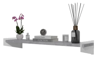 Nowoczesna półka ścienna biały + beton Zitres - Półki do salonu - miniaturka - grafika 1