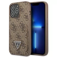 Etui i futerały do telefonów - Etui Guess do iPhone 13 Pro / 13 6,1" brązowy/brown hardcase 4G Triangle Logo Cardslot - miniaturka - grafika 1