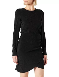ONLY Women's ONLRICH L/S Glitter Dress JRS sukienka etui, czarna/szczegóły: czarny metalik, S - Etui na dokumenty i karty - miniaturka - grafika 1