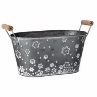 Donice - Osłonka na doniczkę metalowa kwiatki 29,5 cm kod: O-339415 - miniaturka - grafika 1