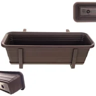 Donice - Skrzynka balkonowa z podstawką i uchwytami Paulin 50cm mokka - miniaturka - grafika 1