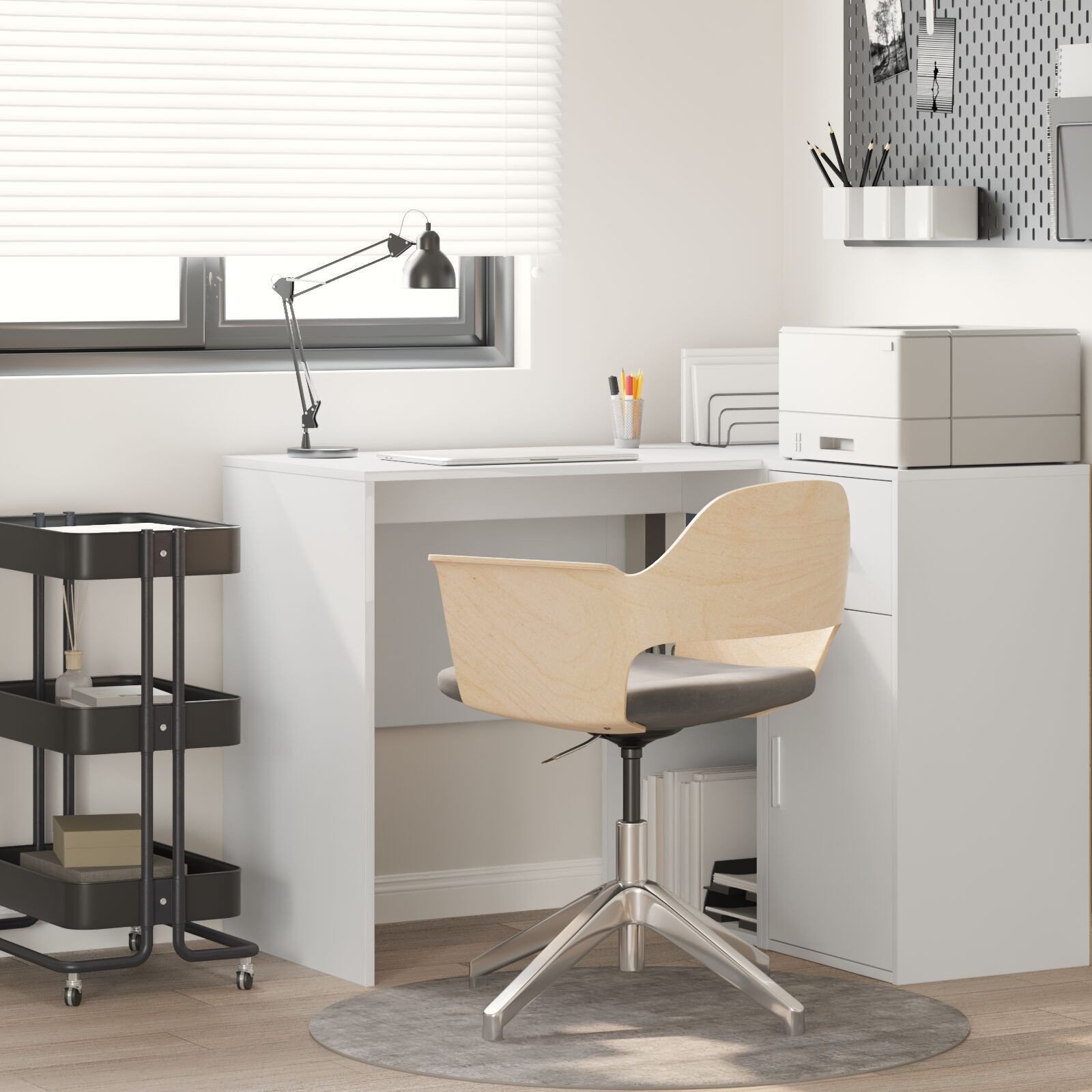 vidaXL Biurko do pisania Białe Materiał drewnopochodny Średnie