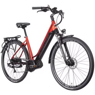 Rower elektryczny BOTTECCHIA Evo Lady D17 28 cali damski Czarno-czerwony - Rowery elektryczne - miniaturka - grafika 1