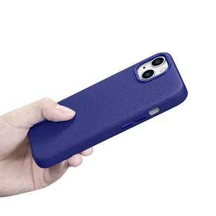 iCarer Litchi Premium Leather Case skórzane etui iPhone 14 magnetyczne z MagSafe ciemnoniebieski (WMI14220709-DB) - Etui i futerały do telefonów - miniaturka - grafika 21