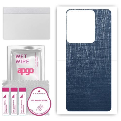 folia naklejka skórka strukturalna na TYŁ do Vivo Y27s - Tkanina Granatowa - apgo SKINS