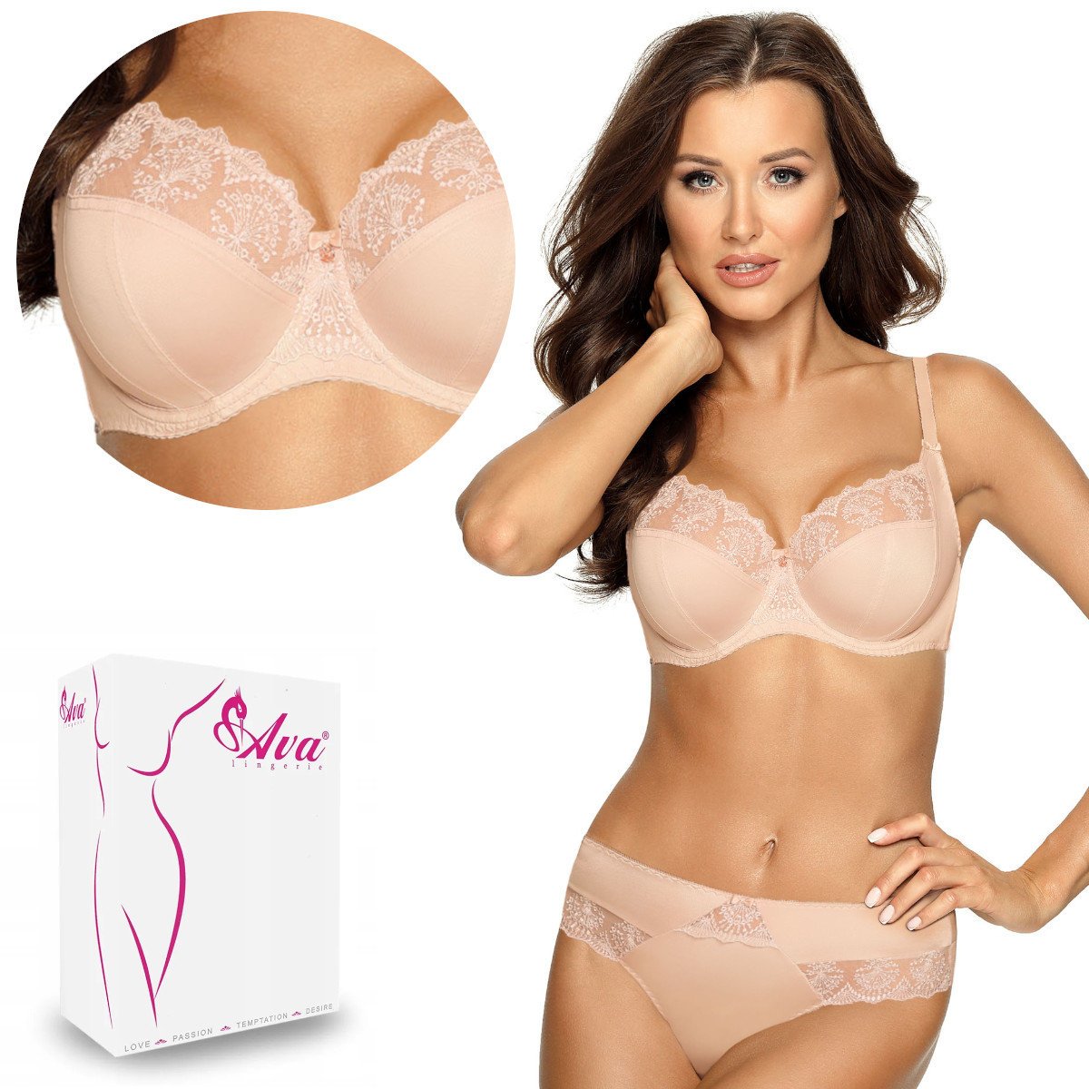 Biustonosz Soft Side Support AV 1922 miękki beżowy 70C
