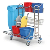 Wózki serwisowe - B2B Partner Profesjonalny dwuwiadrowy wózek do sprzątania CHU-15 - miniaturka - grafika 1