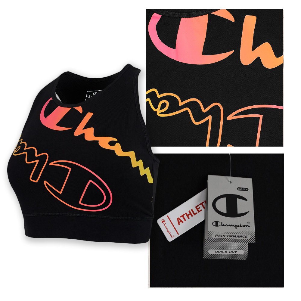 Champion Top Stanik Sportowy Czarny Rozmiar L