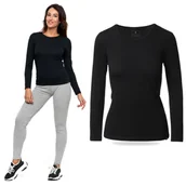 Koszulki i topy damskie - PODKOSZULKA NA DŁUGI RĘKAW Damska Dopasowana Koszulka Bawełniana MORAJ S - miniaturka - grafika 1