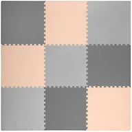 Maty piankowe - Ricokids Mata piankowa puzzle 180x180cm 9 szt. szaro-brzoskwiniowa 7500 - miniaturka - grafika 1