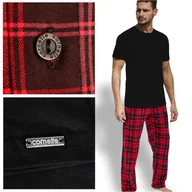 Piżamy damskie - Cornette Świąteczny Komplet Piżama Męska Bawełna Czarny Czerwony roz. L - miniaturka - grafika 1