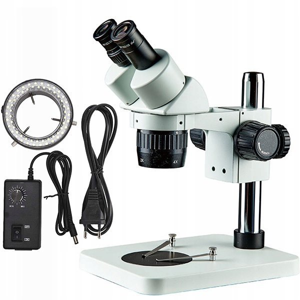 Rosfix Mikroskop stereoskopowy Binokularowy Ganimedes S MSGS-B-PS1 + Rosfix Regulowany Oświetlacz do mikroskopu 56xLED