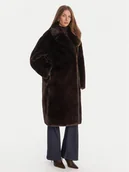 Płaszcze damskie - Guess Futro W5BL95 WJ110 Brązowy Regular Fit - miniaturka - grafika 1