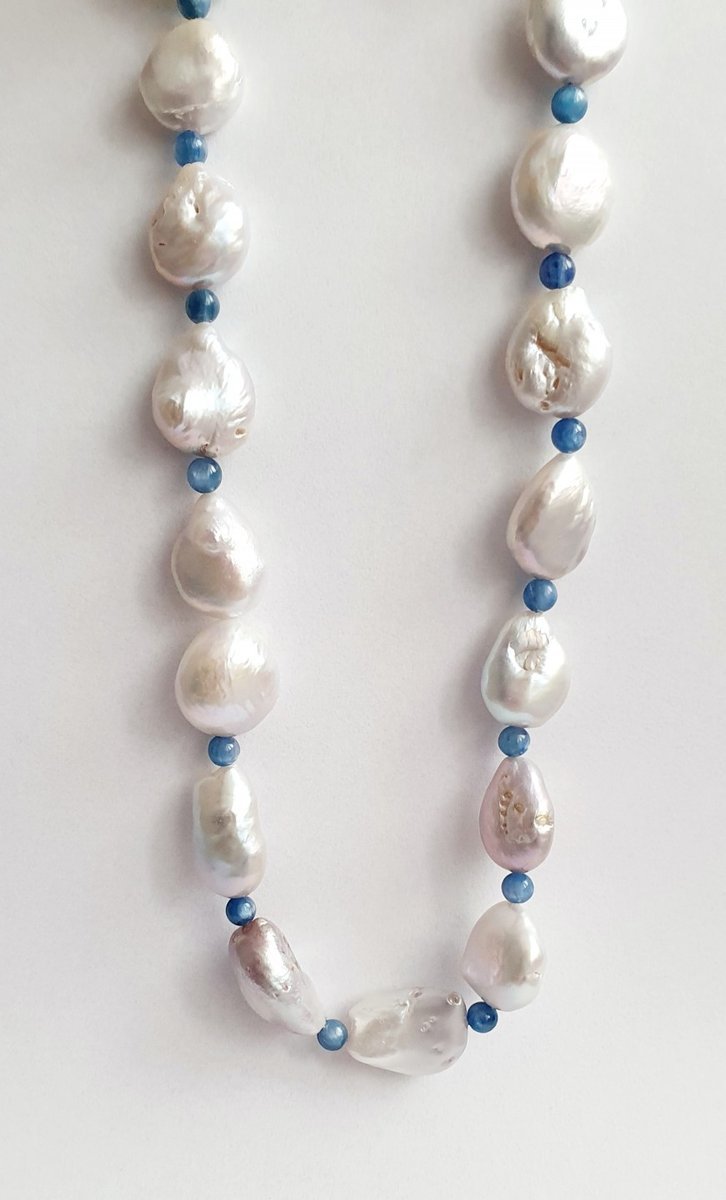 Naszyjnik Pearls By Design Woman Necklace Sterling Silver Pearl Kyanite ONE SIZE