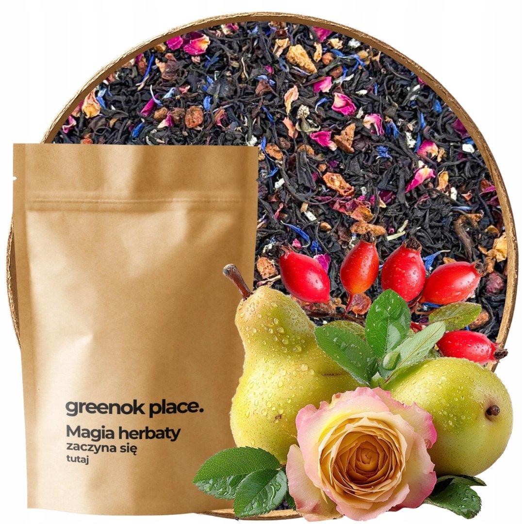 Herbata czarna Pieczona Gruszka 1000g z gruszką dzika róża Aromatyczna