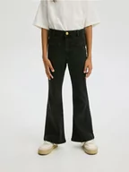 Spodnie i spodenki dla dziewczynek - Reserved - Jeansy Extra Bootcut - czarny - miniaturka - grafika 1