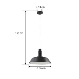 Lampa wisząca Lindby Laylan, czarny/biały, Ø 36 cm, metal - Lampy sufitowe - miniaturka - grafika 1