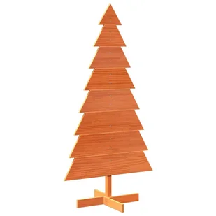 vidaXL Drewniana choinka do udekorowania, woskowy brąz, 150 cm, sosna - Choinki - miniaturka - grafika 1