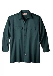 Koszule męskie - Dickies Męska koszula z długim rękawem do pracy o regularnym kroju na co dzień, Lincoln Green, L - grafika 1