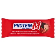 Desery mleczne - Protein M Batonik z masy twarogowej o smaku truskawkowym z kolagenem 40 g - miniaturka - grafika 1