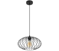 Lampy sufitowe - Żyrandol na lince CORRINI 1xE27/60W/230V śr. 34 cm czarny/przezroczysty - miniaturka - grafika 1
