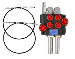 Rozdzielacz hydrauliczny 2-sekcyjny 80l z linkami 2x 1,5m - zestaw - Akcesoria do hydrauliki siłowej - miniaturka - grafika 1