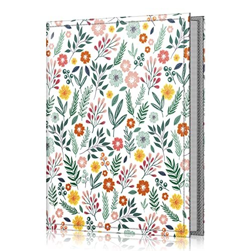 Fintie Mini album fotograficzny - 52 zdjęcia 4 x 15 cm, wegańska skórzana okładka, przenośny portfel dla rodziny, na ślub, wiosenny kwiat