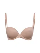 Biustonosze - Calvin Klein Biustonosz damski na fiszbinach Kobiety Sztuczne włókno beżowy jednolity, 70B - miniaturka - grafika 1