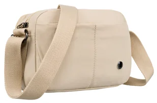 Beżowa torebka damska z tkaniny PETERSON mała listonoszka na ramię szeroki pasek kieszonki na suwak - Torebki damskie Beżowa torebka damska z tkaniny PETERSON mała listonoszka na ramię szeroki pasek kieszonki na suwak - Torebki damskie - miniaturka - grafika 1