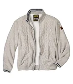 Bluzy męskie - Trykotowa bluza podszyta polarem Outdoor Mężczyzna Atlas For Men - Kolor : Beżowy - Rozmiar : 4XL - miniaturka - grafika 1