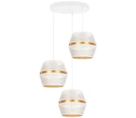 Lampy sufitowe - Żyrandol na lince PARIS 3xE27/60W/230V śr. 45 cm biały/złoty - miniaturka - grafika 1